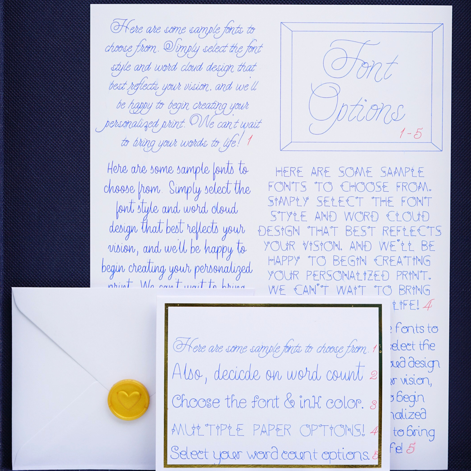 Written Custom Inked Letter A2 Card