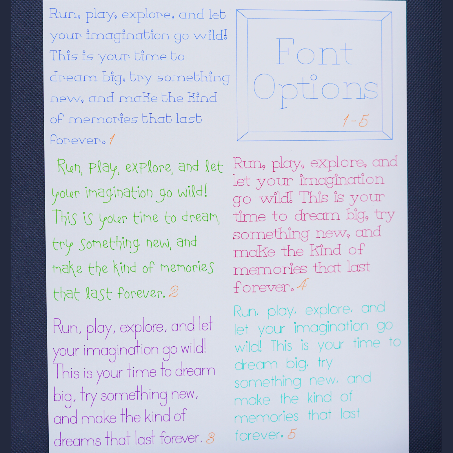 Written Kids Custom Inked Letter A2 Card