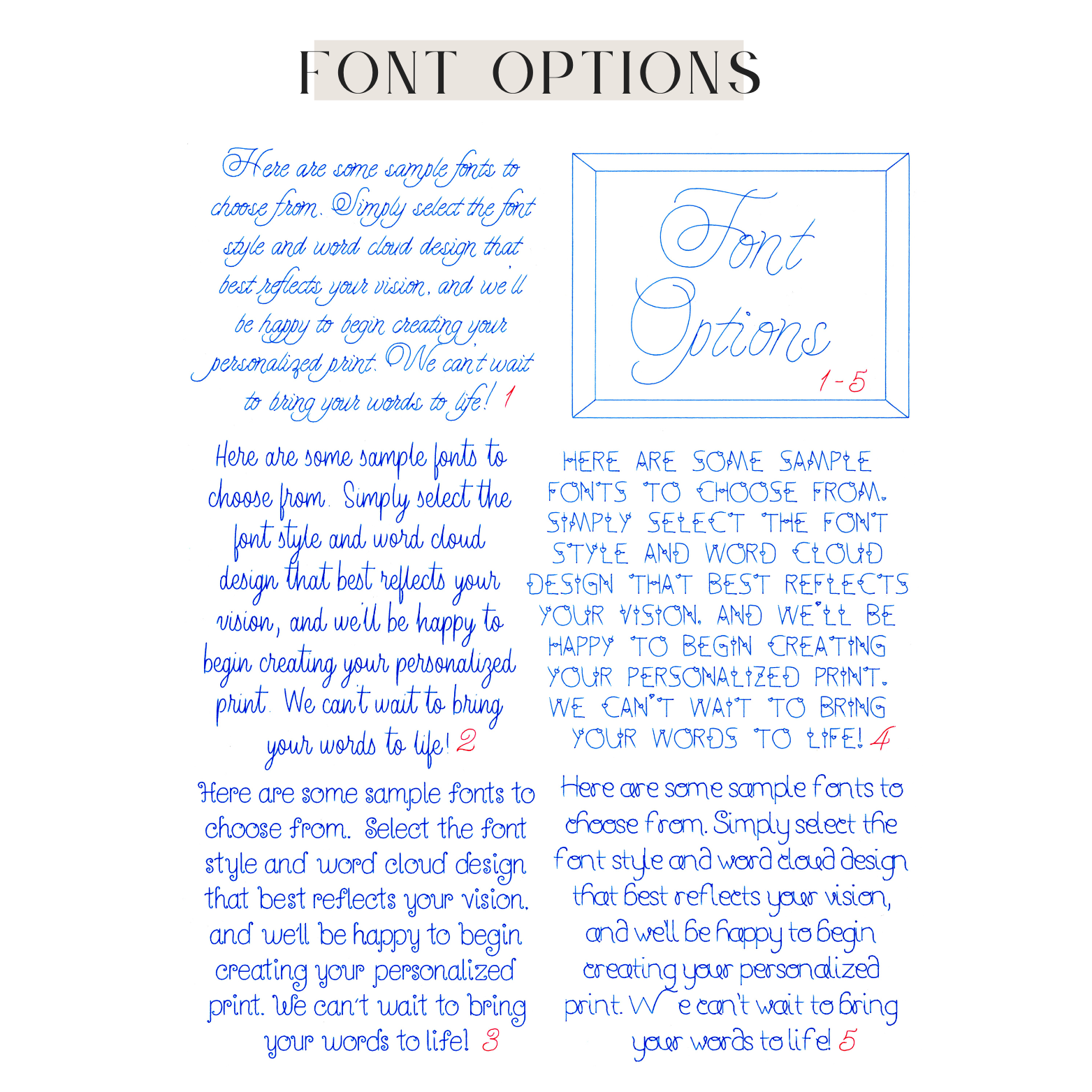Written Custom Inked Letter A2 Card