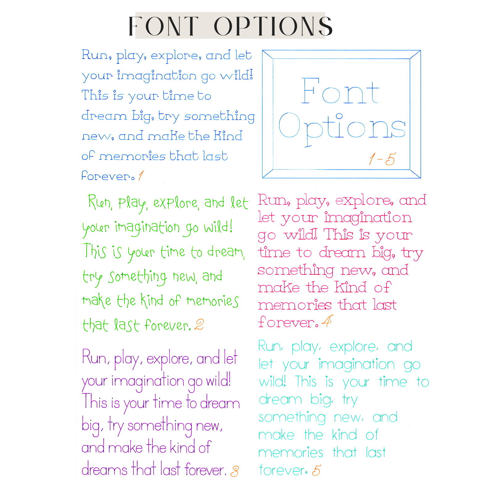 Written Kids Custom Inked Letter A2 Card