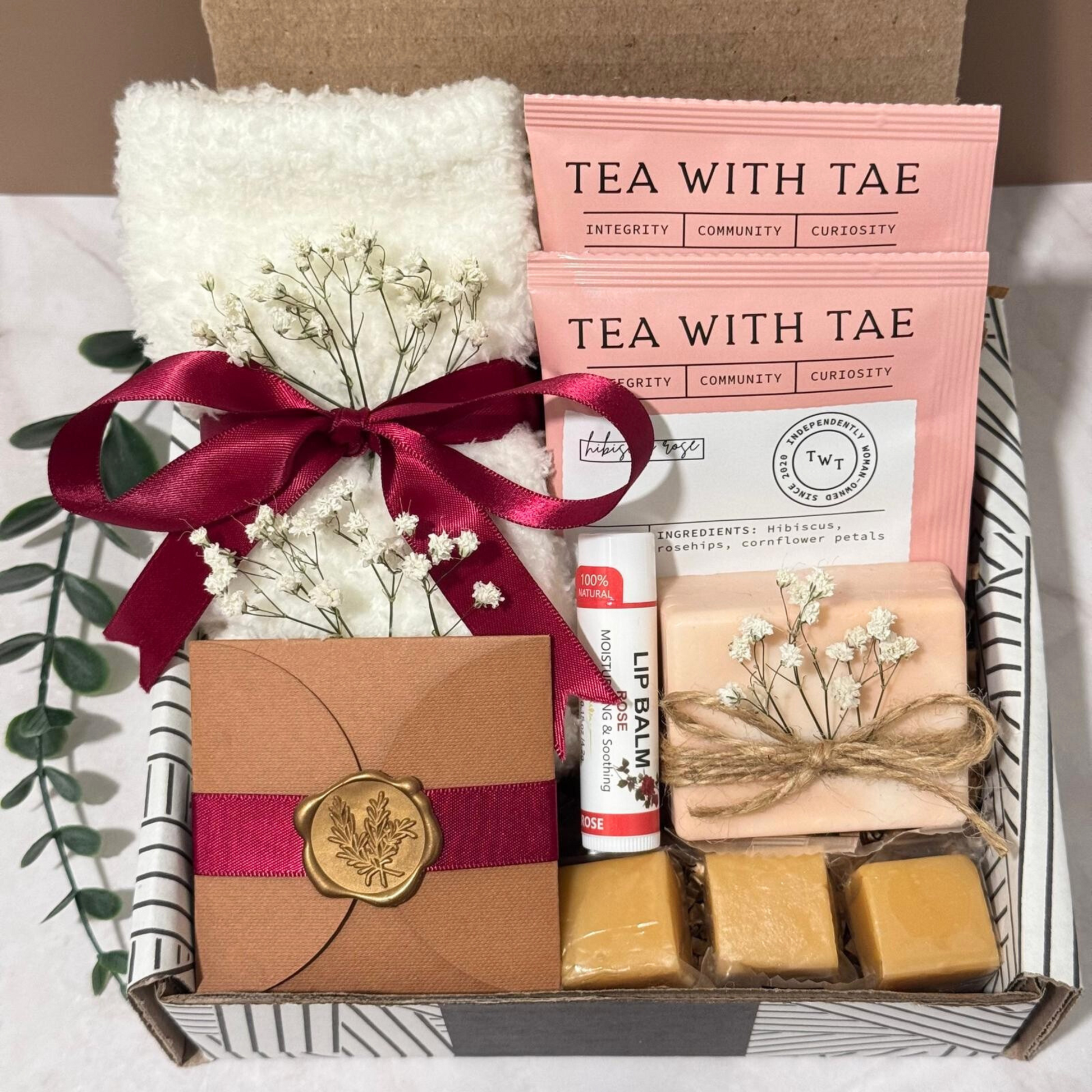 Restful Rose Burgundy Gift Box