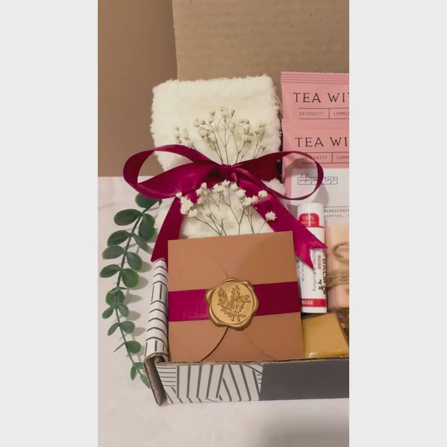 Restful Rose Burgundy Gift Box